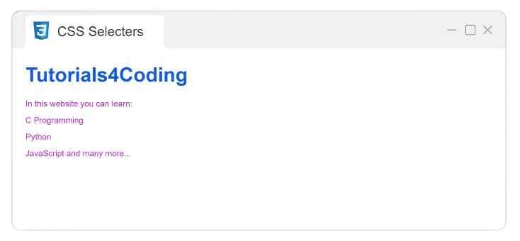 element_selecter output